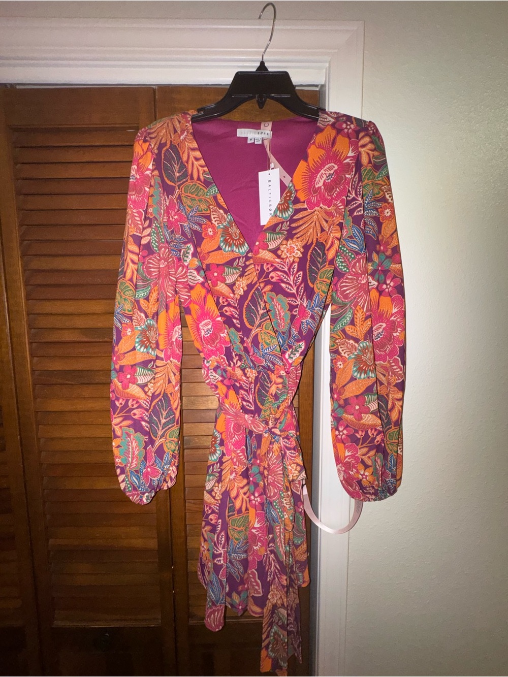 Baltic Born Floral Wrap Dress - Pink, Orange, Purple